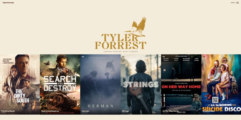 Tyler Forrest composer and filmmaker portfolio site